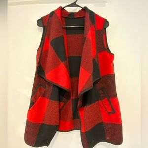Red & black plaid vest